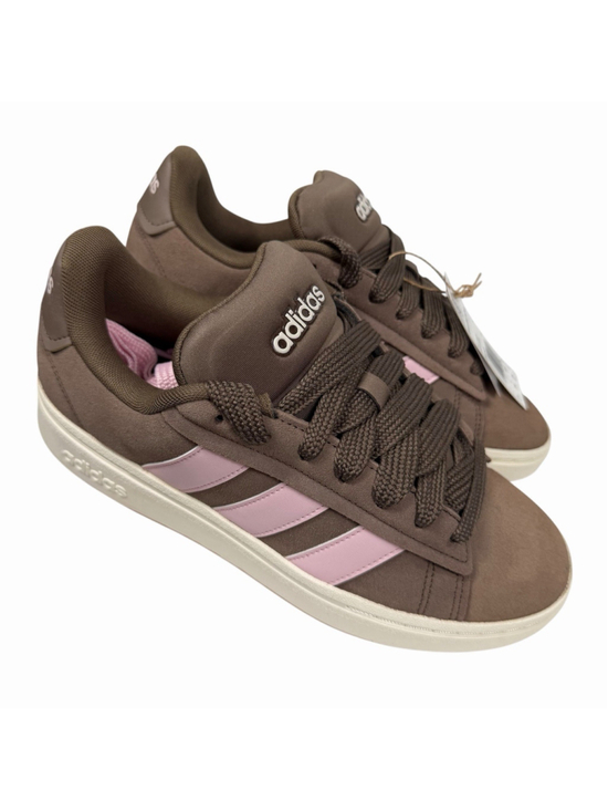 adidas Shoes - adidas Grand Court Alpha Brown with Pink Stripes Skater Shoe Women's Size. 8.5